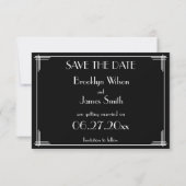 Great Gatsby Art Deco Trouwkaart Save The Date Kaa (Achterkant)