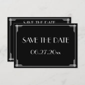 Great Gatsby Art Deco Trouwkaart Save The Date Kaa (Voorkant / Achterkant)
