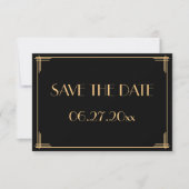 Great Gatsby Art Deco Trouwkaart Save The Date Kaa (Voorkant)