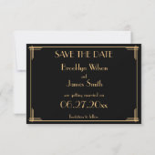 Great Gatsby Art Deco Trouwkaart Save The Date Kaa (Achterkant)