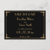Great Gatsby Art Deco Trouwkaart Save The Date Kaa (Achterkant)