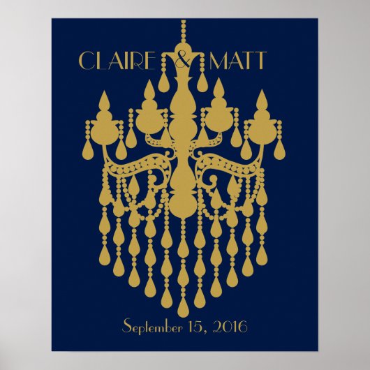 Great Gatsby Art Deco trouwtekeningen gastboek Poster (Voorkant)