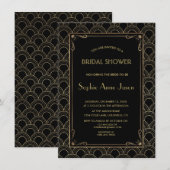 Great Gatsby  Art Deco Vrijgezellenfeest Invite Kaart (Voorkant / Achterkant)