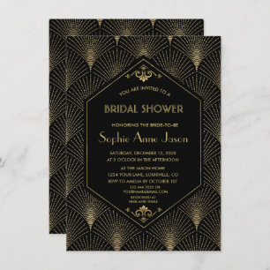 Great Gatsby  Art Deco Vrijgezellenfeest Invite Kaart