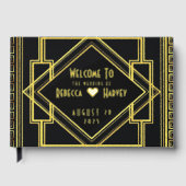  Great Gatsby Art Deco Wedding Gold Folie Gastenboek (Voorkant)