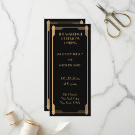  Great Gatsby Art Deco Wedding Programma's