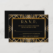 Great Gatsby Art Deco Wedding Response Cards RSVP (Voorkant / Achterkant)