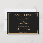 Great Gatsby Art Deco Wedding Same Plan New Date Save The Date (Achterkant)