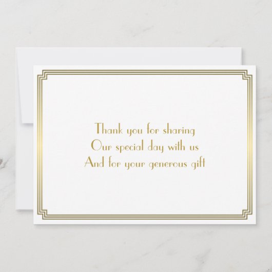 Great Gatsby Art Deco Witte Trouw Trouwkaart Bedankkaart (Achterkant)