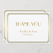 Great Gatsby Art Deco Witte Trouw Trouwkaart Bedankkaart (Voorkant / Achterkant)