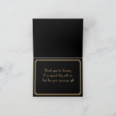 Great Gatsby Art Deco Zwarte Trouw Trouwkaart Bedankkaart (Binnen)