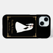 Great Gatsby Black Art Deco Trouw iPhone Hoesje (Achterkant (horizontaal))