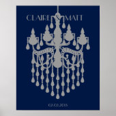 Great Gatsby chandelier bruiloft met ondertekening Poster (Voorkant)
