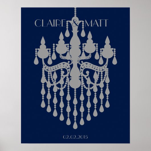 Great Gatsby chandelier bruiloft met ondertekening Poster (Voorkant)