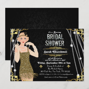 Great Gatsby Flapper Girl Bruidsfeest Uitnodiging