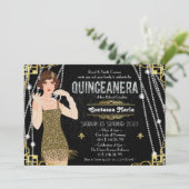 Great Gatsby Flapper Girl Quinceanera  Kaart (Staand voorkant)