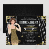 Great Gatsby Flapper Girl Quinceanera  Kaart (Voorkant / Achterkant)