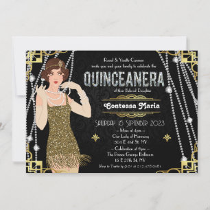 Great Gatsby Flapper Girl Quinceanera  Kaart