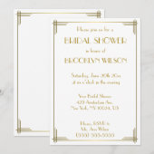 Great Gatsby Gold Art Deco Vrijgezellenfeest nodig Kaart (Voorkant / Achterkant)