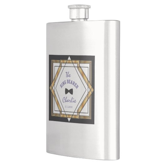 Great Gatsby Gold White Art Deco RING DRAGER Heupfles (Links)