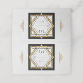 Great Gatsby Goud Witte Art Deco Trouwdag Plaatskaartje (Buitenkant ongevouwen)