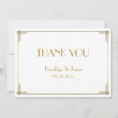 Great Gatsby Gouden Art Deco Trouw Dankkaart Bedankkaart (Voorkant)