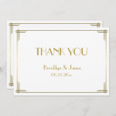 Great Gatsby Gouden Art Deco Trouw Dankkaart Bedankkaart (Voorkant / Achterkant)