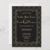 Great Gatsby jaren '20 Art Deco Wedding Invite Kaart (Voorkant)