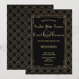 Great Gatsby  jaren '20 Art Deco Wedding Invite Kaart
