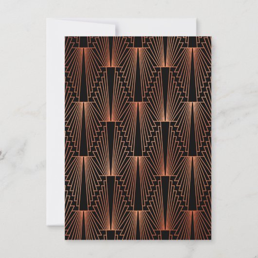 Great Gatsby Koperen Art Deco Trouw Save The Date Kaart (Achterkant)