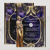Great Gatsby paarse gouden 1920 retro thema Kaart (Voorkant / Achterkant)