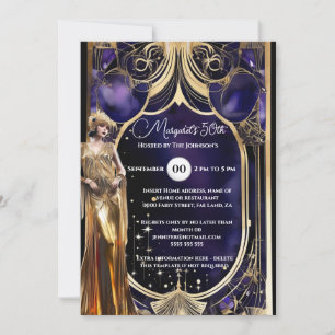 Great Gatsby paarse gouden 1920 retro thema Kaart