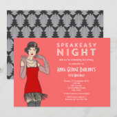 Great Gatsby Roaring 20's Birthday Party Kaart (Voorkant / Achterkant)