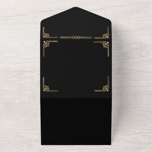 Great Gatsby Save the Date RSVP All In One Uitnodiging (Buitenkant)