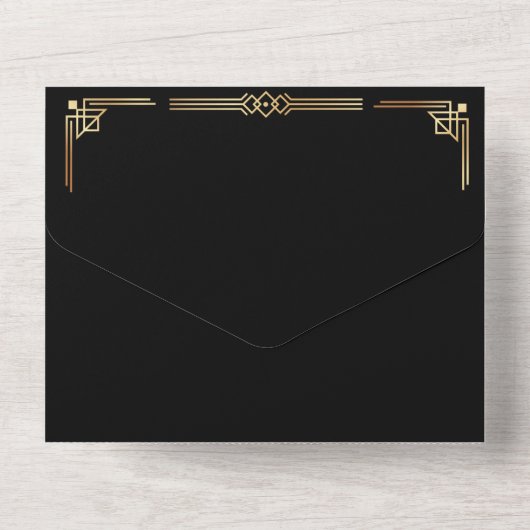 Great Gatsby Save the Date RSVP All In One Uitnodiging (Achterkant)