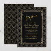 Great Gatsby Vintage 1920s Art Deco Ontvangst Kaart (Voorkant / Achterkant)