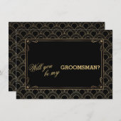 Great Gatsby Vintage Art Deco Trouw Bruidsjonker Kaart (Voorkant / Achterkant)