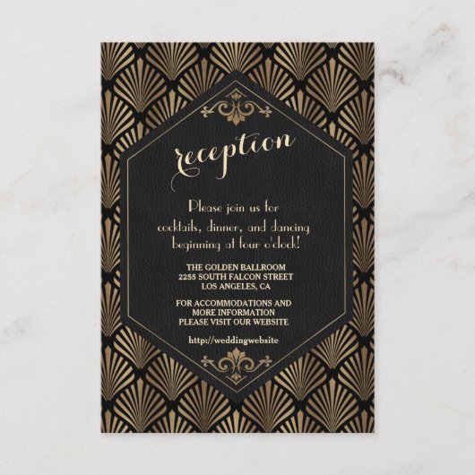 Great Gatsby Wedding Details van Royal Roaring 20 Informatiekaartje (Voorkant)