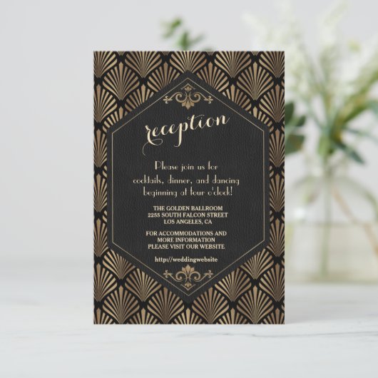 Great Gatsby Wedding Details van Royal Roaring 20 Informatiekaartje (Staand voorkant)