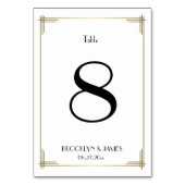 Great Gatsby White Wedding Table Numbers 8 Kaart (Achterkant)