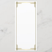 Great Gatsby witte Art Deco trouwmenu kaart (Achterkant)