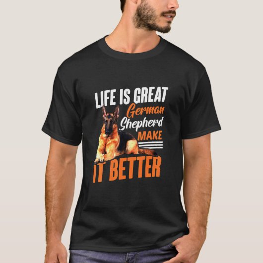 Great German Shepard Shepherd Dog K9 T-shirt (Voorkant)