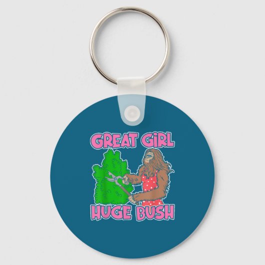 Great Girl Huge Bush Funny Design  Sleutelhanger (Voorkant)