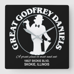 Great Godfrey Daniels Restaurant, Skokie, Illinois Vierkante Klok