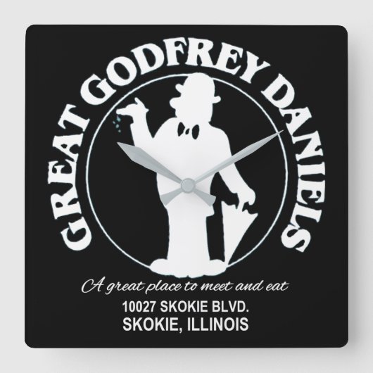 Great Godfrey Daniels Restaurant, Skokie, Illinois Vierkante Klok (Voorkant)