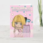 Great Granddaughter Birthday Card With Cute Little Kaart<br><div class="desc">Great Granddaughter Birthday Card With Cute Little Girl And Gift</div>