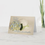 Great Granddaughter Birthday Kaart<br><div class="desc">A beautiful birthday card for a Great Granddaughter's birthday with a white sunhat wrapped in a green polka dot ribbon and a blue hydrangea. All of my cards can be customized anyway you like. Just send me a message.</div>