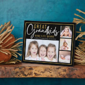 Great Grandkids Make Life Grand 4 Photo Black    Fotoplaat (Zijkant)