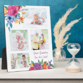 Great Grandma 4 Photo Vibrant Floral Lijst Fotoplaat (Zijkant)