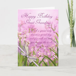 Great Grandma Birthday Card - Roze Feminine Floral Kaart